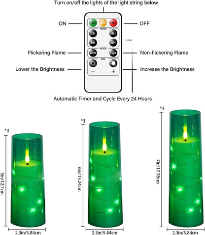 Nimiko Flickering Flameless LED Candles,Battery Operated Candles 24 Pcs with Embedded Star String,Acrylic LED Pillar Candles with Remote,Suitable for Home Decoration to Create an Atmosphere (White)