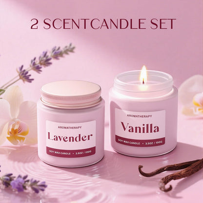 Scented Candle Gift Set, Soy Candles for Women, Sleep Candles for Home Scented, 2 Pack Aromatherapy Candle for Relaxing, Sleep, Stress Relief & Home Decor