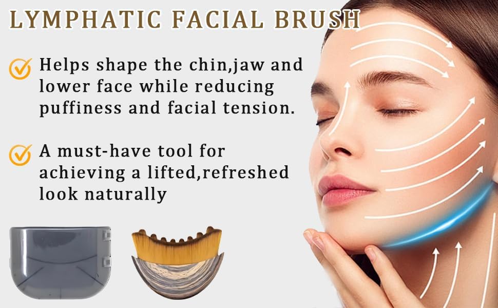 New Lymphatic Contour Face Brush, Lymphatic Drainage Massager for Face,Ergonomically Designed to Fit The Skin Precisely and Relieve Fatigue. (1PCS)