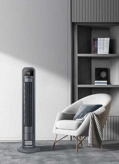 OmniBreeze Digital Electric Tower Fan, with Remote Control, LED Display, Standing Bladeless Floor Fans Cooling and Quite Indoor Living Room Bedroom use (36 Inch)…
