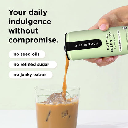 Pop & Bottle - Oat Milk Lattes, Butterfly Pea & Matcha, 8 Fl Oz (12 Pack)