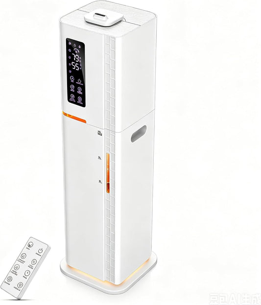 Top‑Fill Cool Mist Humidifier 2.64Gal, Covers 500ft², Remote Control, 3 Mist Levels, 24H Timer, 35dB – Ideal for Home & Office