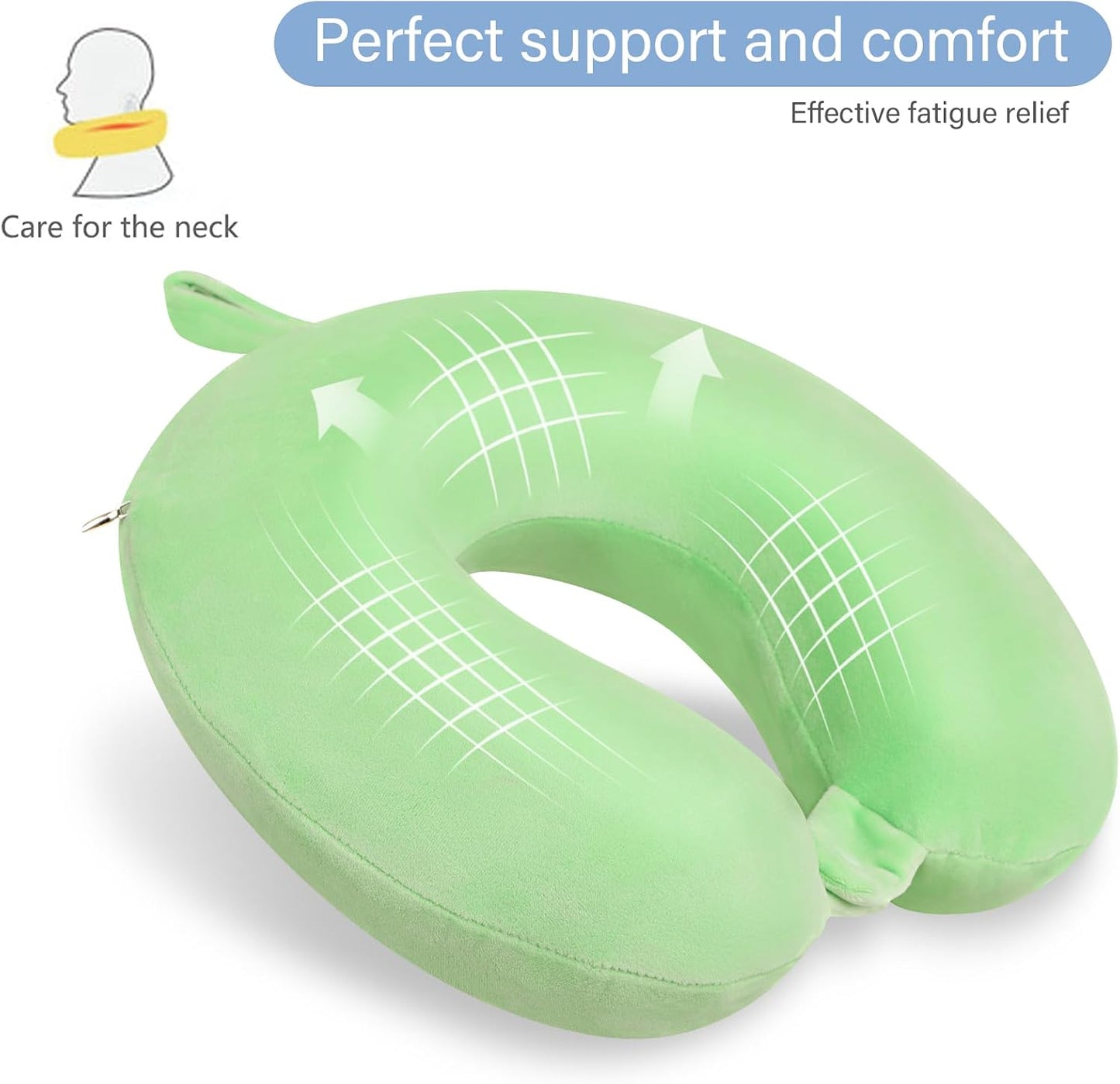 Neck Pillows for Sleeping Travel Pink Travel Pillow Comfortable U Shape Memory Foam Pillows Neck and Head Support Portable Travel Neck Pillow Suitable for Planes, Trains, Self-Driving Cars