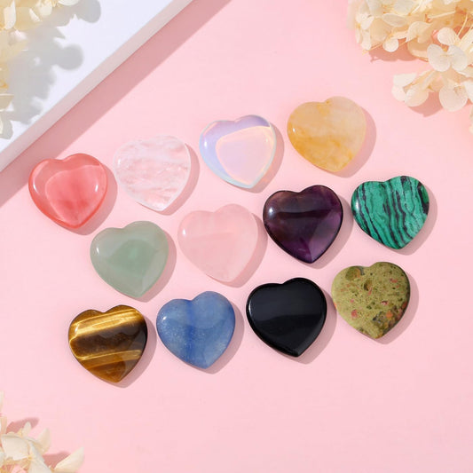 DUQGUHO Worry Stones for Anxiety, Meditation Reiki Relax Thumb Worry Stones, Crystals and Healing Stones Bulk 12PCS, Stress Relief Gifts for Women
