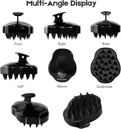 URTHEONE Soft Silicone Hair Scalp Massager Shampoo Brush for Wet Dry Oily Curly Straight Thick Thin Rough Long Short Natural Men Women Kids Pets Hair Care Tools（Pink