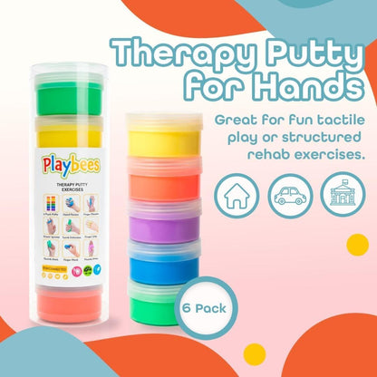 Playbees Therapy Putty for Hand Therapy – Sensory Exercise Putty for Kids & Adults, Therapeutic Hand Putty for Physical Therapy Supplies, Hand Therapy Putty - Extra Soft, Soft, Medium, Firm