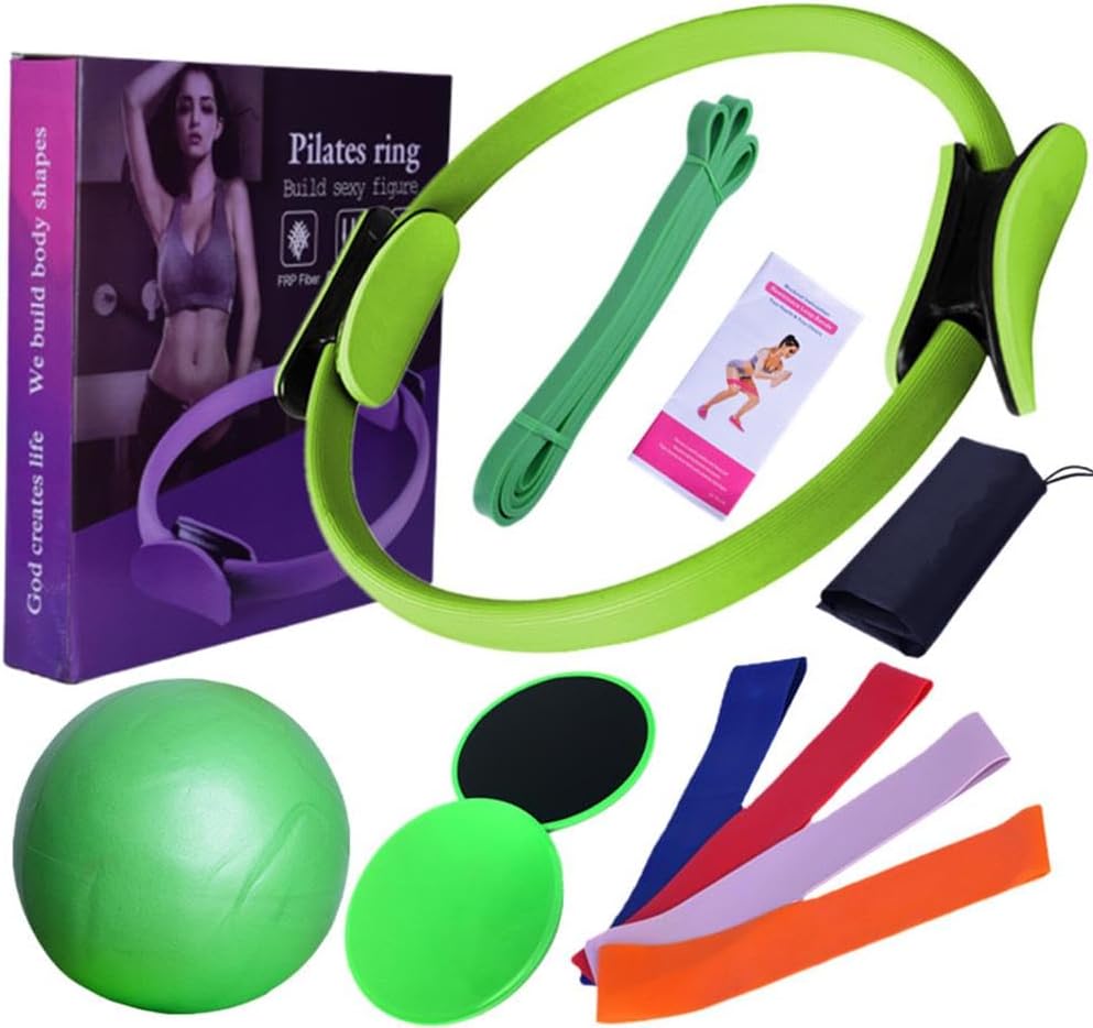 Karlak Pilates Equipment for Home Workouts Pilates Ring and Ball Set Resistance Bands & More Perfect for Home Pilates Equipment