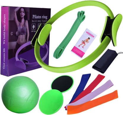 Karlak Pilates Equipment for Home Workouts Pilates Ring and Ball Set Resistance Bands & More Perfect for Home Pilates Equipment