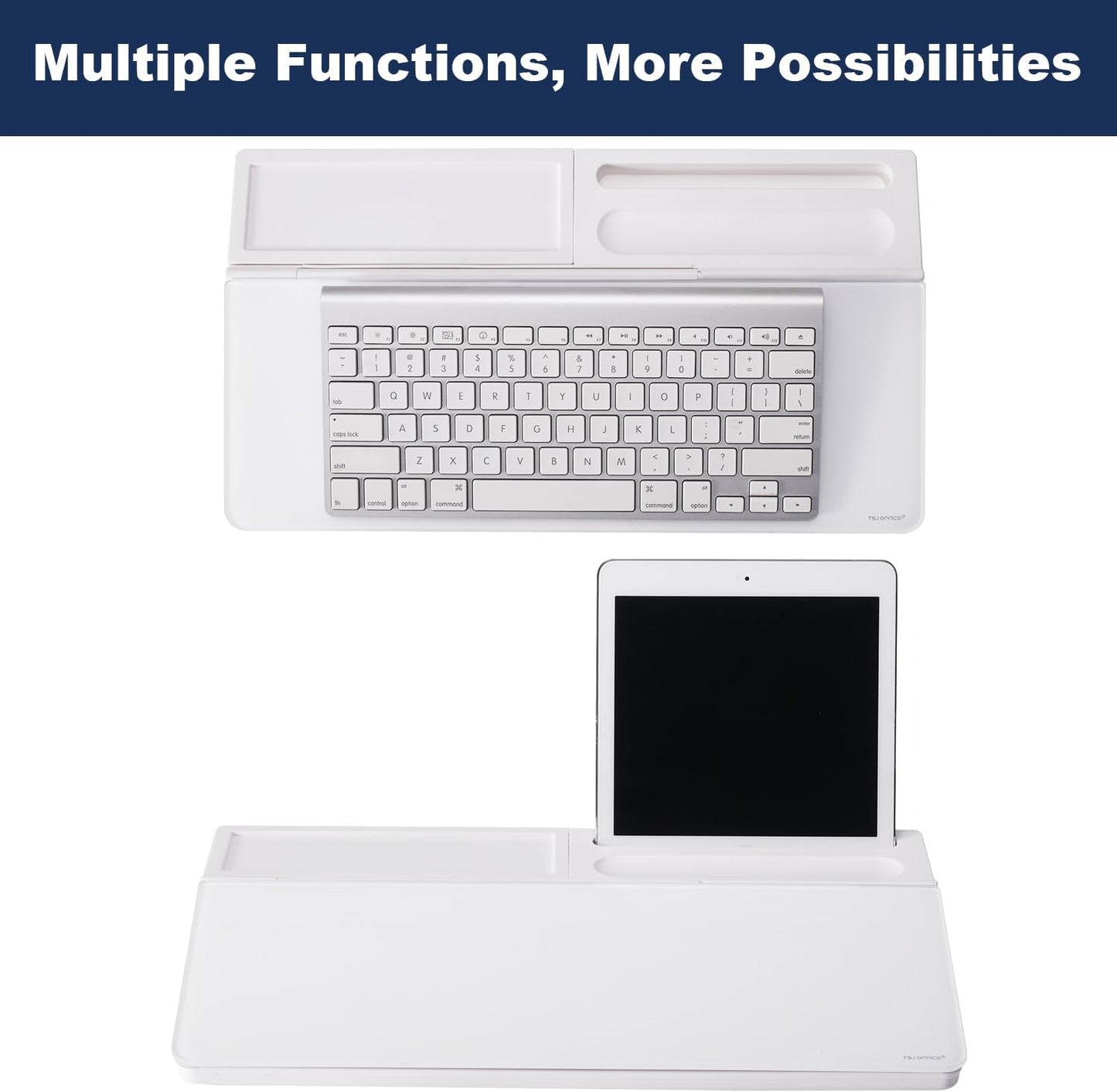 TSJ OFFICE Whiteboard Weekly Dry-Erase-Board - Desktop White Board Calendar Desk Organizers with Accessories Computer Keyboard Stand with Drawer, for Office, Home, School Supplies - White Calendar