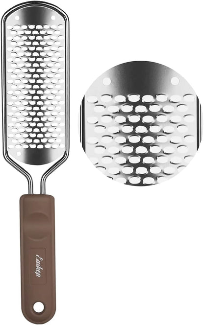 Foot File Foot Scrubber Pedicure - Callus Remover for Feet Easkep Professional Grater Rasp Foot Scraper Corns Callous Removers Cracked Dead Skin Remover for Dry and Wet Feet (Golden)