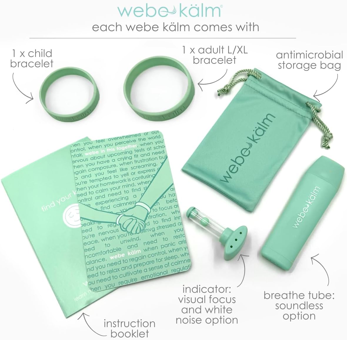 Product Title: webe kälm: Sensory tool for calming with slow exhalation, visual focus, and auditory regulation. Supports mindfulness, stress relief, bedtime, and anxiety. (Blue)