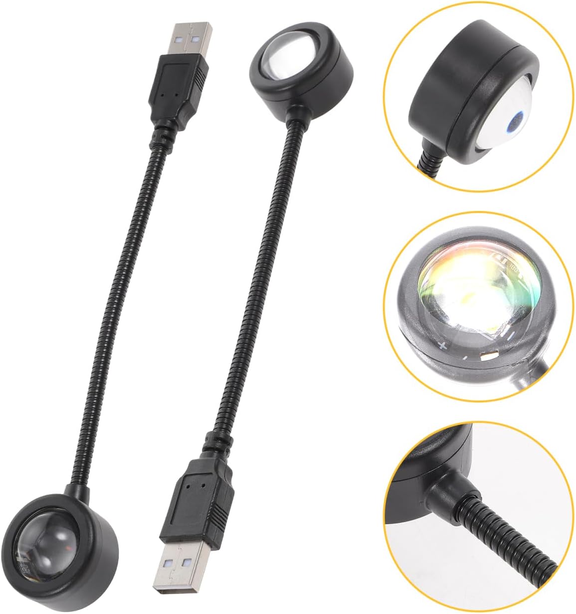 CHILDWEET 2 Pack Sunset Projection Lamp USB Powered Night Light Sunset Lamp Clip Bedroom Decoration Living Room Decor Room Decor Aesthetic Home Party Lighting