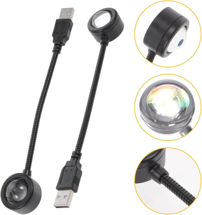 CHILDWEET 2 Pack Sunset Projection Lamp USB Powered Night Light Sunset Lamp Clip Bedroom Decoration Living Room Decor Room Decor Aesthetic Home Party Lighting