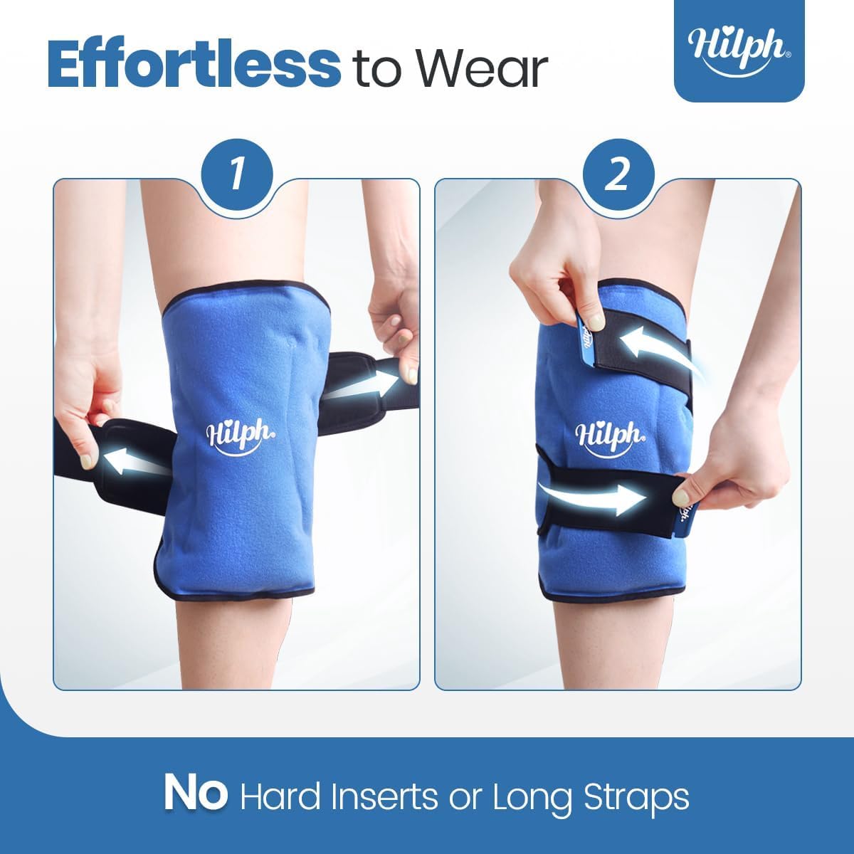 360° Full Coverage Knee Ice Pack Wrap for Post-Surgery Recovery - Bendable & Adjustable Hot Cold Therapy for Pain Relief, Swelling, Arthritis - Easy to Wear, Reusable Gel Pack for Men & Women, Black