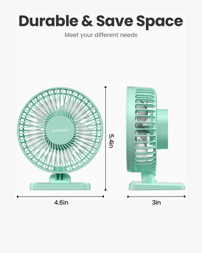 Gaiatop USB Desk Fan, Small But Powerful, Personal Portable Quiet 3 Speeds, Adjustable Mini Table Desktop fan for Cooling Home Office Car Summer Travel Gifts Blue