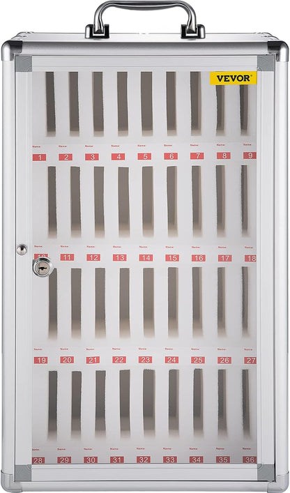 VEVOR Cell Phone Storage Locker, 10 Slots Acrylic Material with Door Locks and Keys, Wall-Mounted Cabinet Pocket Office Classroom Gym Box, Clear