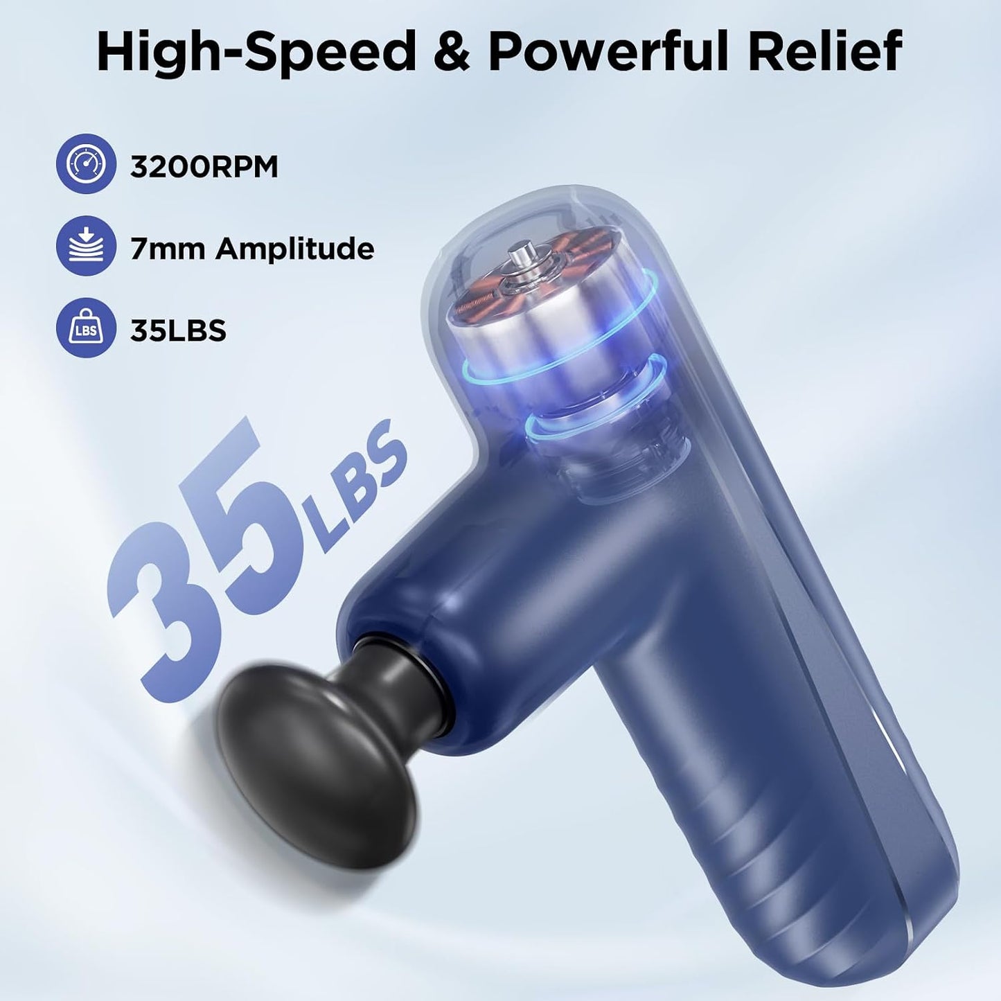 Mini Massage Gun, Powerful Handheld Muscle Massager for Muscle Relaxation, Deep Tissue Percussion Small Massage Gun Travel Massager with 4 Massage Heads Silent Brushless Motor, Black