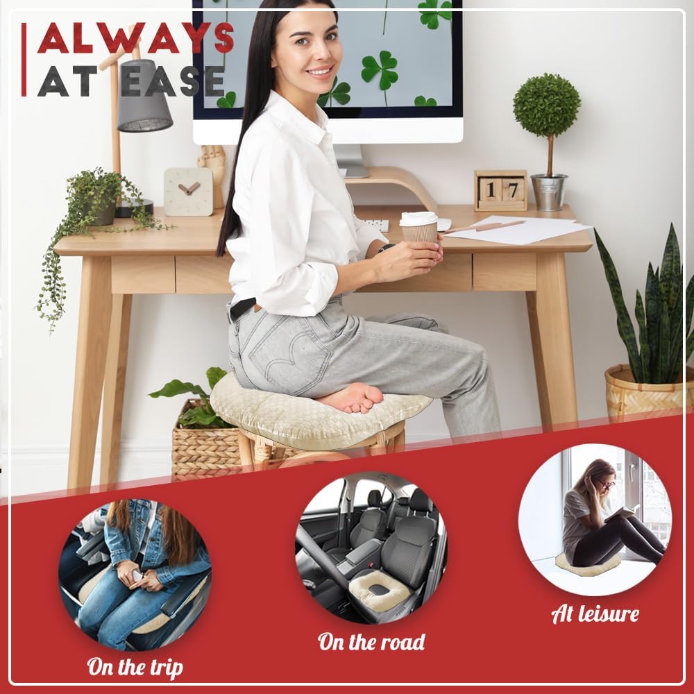 Stuffed Donut Pillow Seat Cushion | for Tailbone and Coccyx Pain, Hemorrhoids, Bed Sores, Pregnancy, Prostate, Surgery Recovery, Sitting Pressure Relief, for Home, Office and Car (Grey)