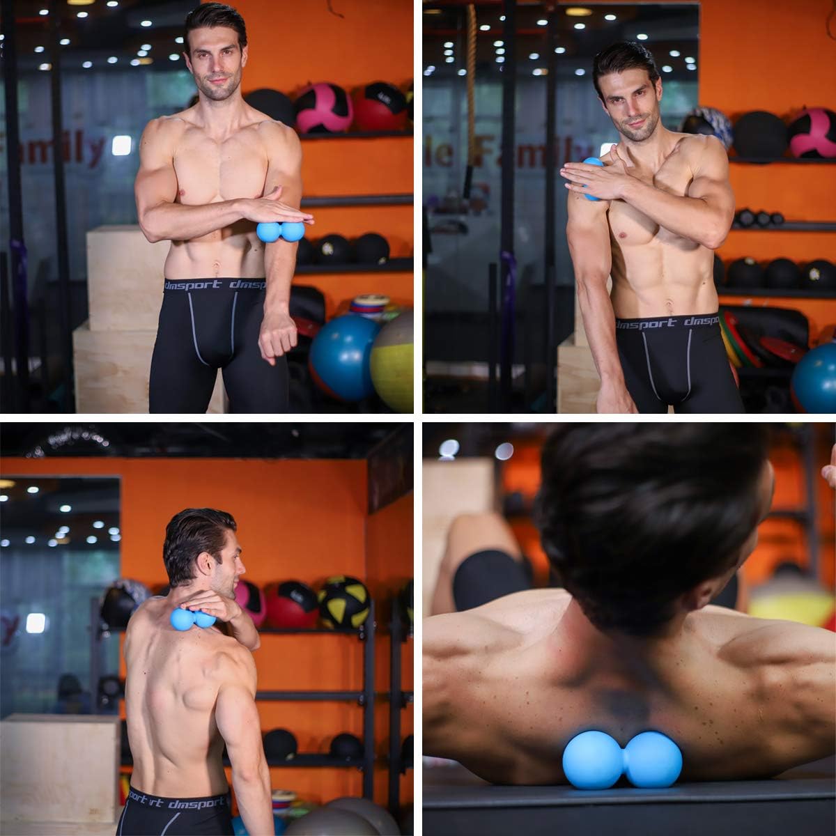 5BILLION FITNESS Peanut Massage Ball,Double Lacrosse Ball and Mobility Massage Ball for Physical Therapy - Deep Tissue Massage Tool for Myofascial Release, Muscle Relaxer, Acupoint Massage (Purple)