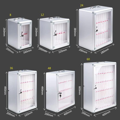 Wall-Mounted Aluminum Alloy Mobile Phone Charging Station & Storage Cabinet Numbered Lockable Cell Phone Storage Box Secure for Schools Offices Events,One Colour,60-One Colour-12