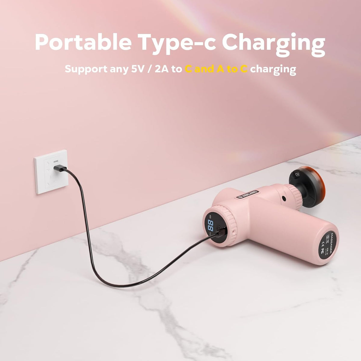 AERLANG Christmas Gift for Women Massage Gun with Heat deep Tissue Pink