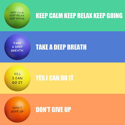 KDG Motivational Stress Balls(6 Pack) for Kids and Adults,Stress Relief Ball with Quetos to Rrelieve Anxiety and Manage Anger