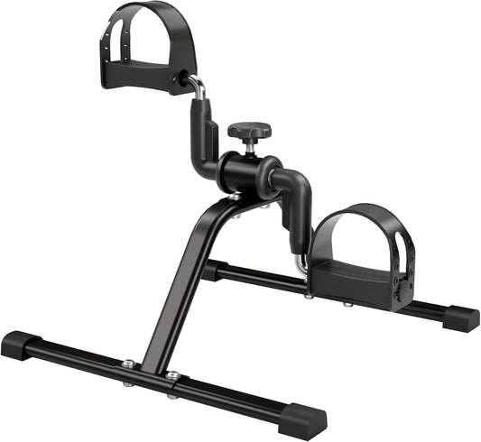 Pedal Exerciser Mini Stationary Cycle with Adjustable Resistance, Under Desk Bike for Home Exercise Equipment, Lightweight and Compact