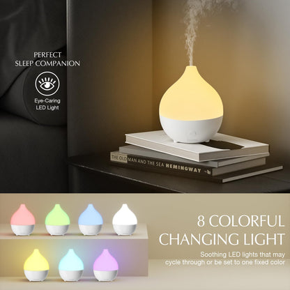SALKING Essential Oil Diffuser, 100ml Small Aromatherapy Diffuser with Auto Shut-Off Function, Ultrasonic Diffusers for Essential Oils, Cool Mist Humidifier with Warm White Lights, for Office Home