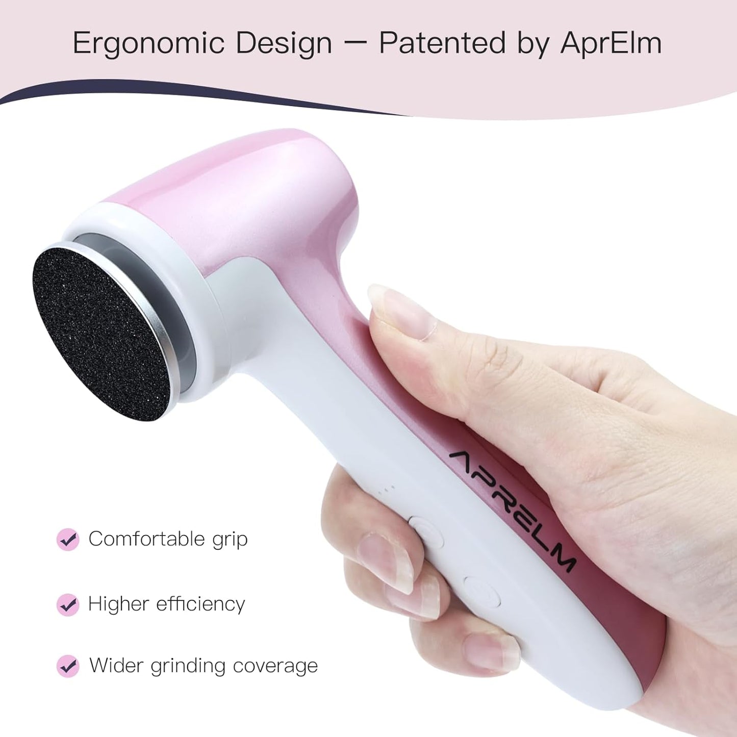 APRELM Rechargeable Electric Foot Callus Remover with 3-Sizes 120Pcs Sandpaper Discs, Professional 1000RPM 3-Speed Control Electric Foot File (E7 Black)