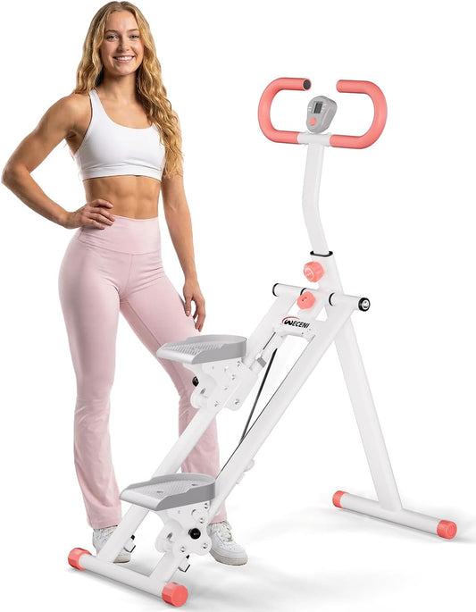 Stair Stepper for Home, Folding Stair Climber with LCD Monitor, Quiet Cardio Machine for Full Body Workout & Glute Training, 300LB Capacity