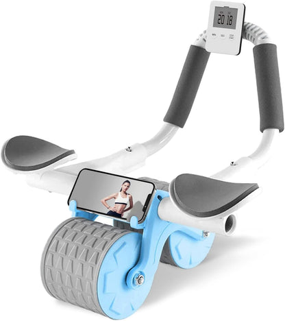 2026 Upgraded Ab Roller Wheel with Knee Mat &Timer | Full-Body Core Strength Training;Elbow Support Ab Wheel for Beginners Men Women;Portable Home Gym Fitness