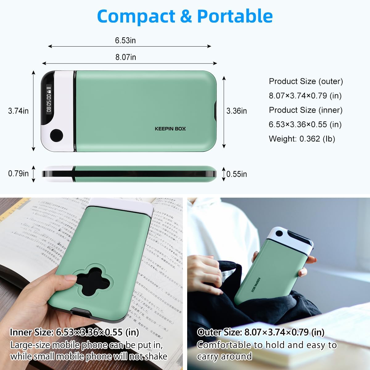 Phone Lock Box with Timer,Timed Lock Box,USB Charging Type,Time Can Be Freely Set,Easy to Carry,Excessive Games,Mobile Phone Addiction