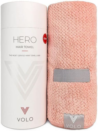VOLO Hero Hair Towel – Ultra Soft Nanoweave™ Microfiber, Super Absorbent Quick Dry, Reduces Dry Time 50%, Anti-Frizz & Breakage, Secure Snug Strap, Large Wrap for All Hair Types - Luna Gray