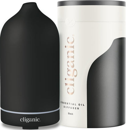 Cliganic Ceramic Diffuser (White), 100ml Ultrasonic for Essential Oils Aromatherapy, Home & Office