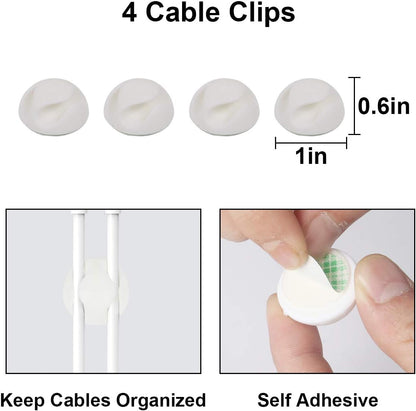 DUNCHATY Cable Management Box 3 Pack - Cord Hider & Power Strip Cover for Desk TV Computer - Child Pet Safe ABS Wire Organizer Box with 10 Cable Ties & Clips, White