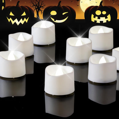 Homemory 24-Pack Flameless LED Tea Lights Candles Battery Operated, 200+Hour Fake Electric Candles TeaLights for Votive, Aniversary, Wedding Centerpiece Table Decor, Funeral, Halloween, Christmas