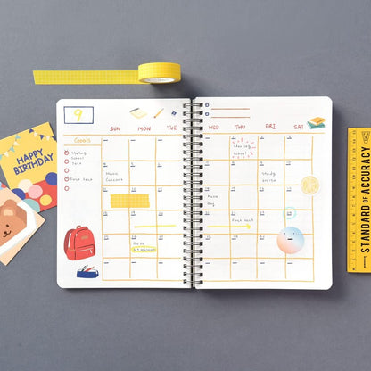 Monolike Basic B5 Monthly + Weekly Planner pad, A SET - Academic Planner, Weekly & Monthly Planner, To-do list, Note pad, Scheduler