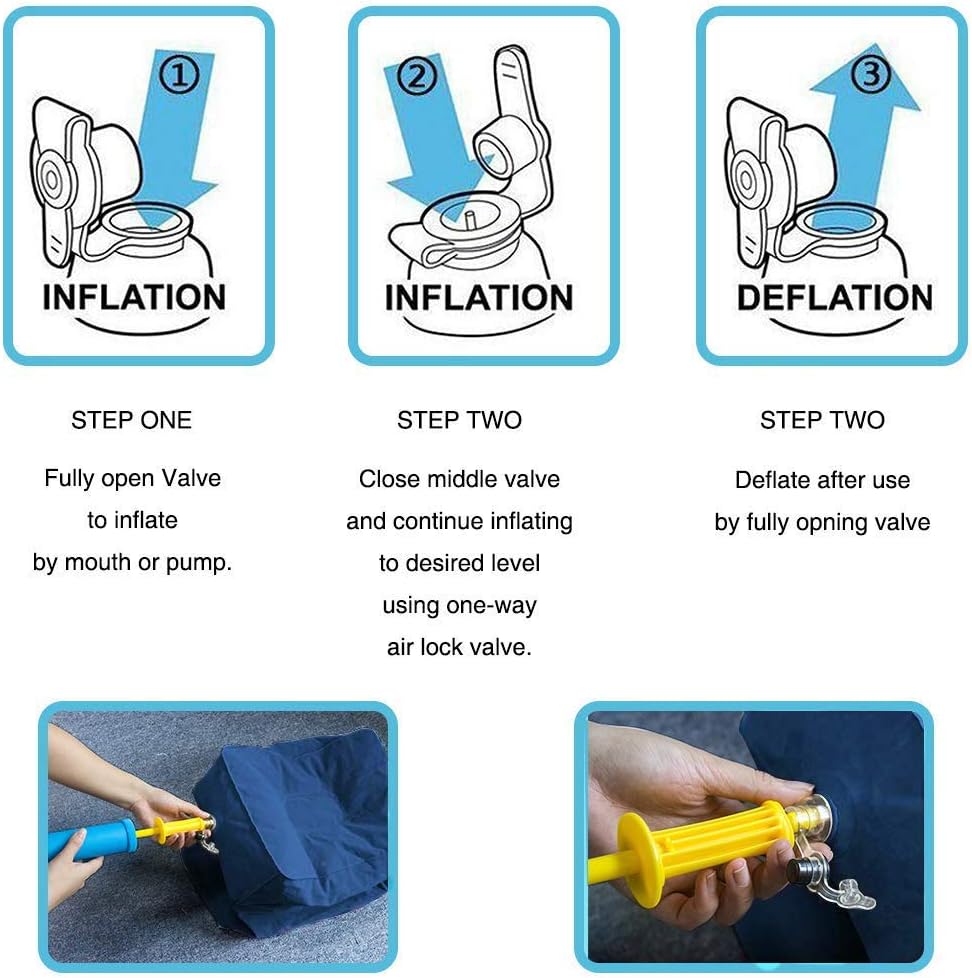 ZIQIAN Inflatable Travel Foot Rest Pillow, Adjustable 3-Layer Height