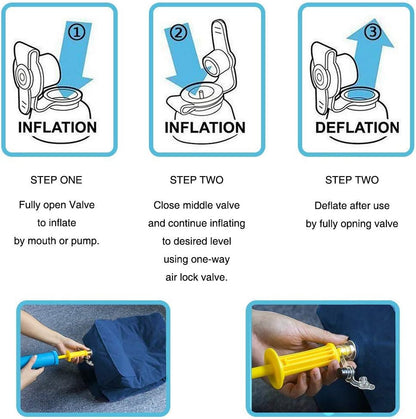 ZIQIAN Inflatable Travel Foot Rest Pillow, Adjustable 3-Layer Height