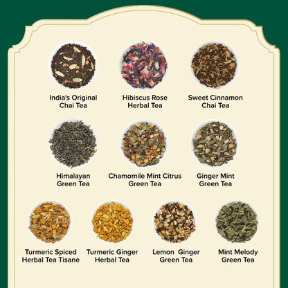 VAHDAM, Assorted Black Tea Loose Leaf Tea Gift Set (10 Flavors) Gift Ideas for Women & Men | Directly Sourced From Assam and Darjeeling | Resealable Ziplock Pouch