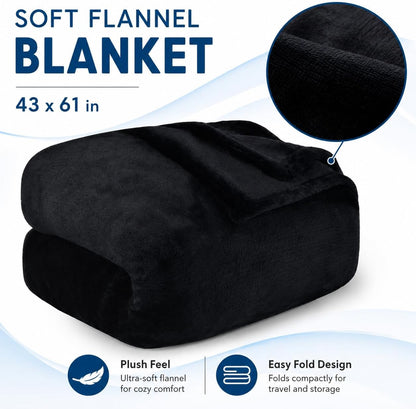 Blanket Pillow for Airplane Travel Essentials -3 In 1 Plane Travel Set Pink