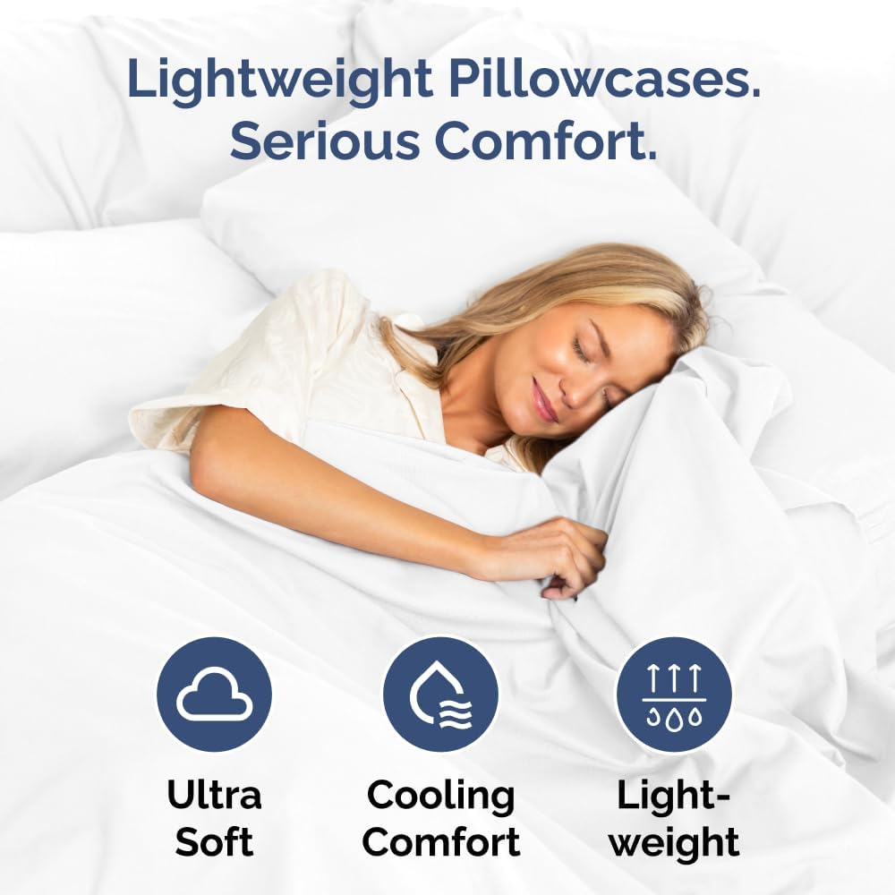 Standard Pillow Cases Set of 10 - Ultra Soft Hotel Quality Pillowcase Covers - Comfy, Cozy & Wrinkle Free - Shrink, Stain and Fade Resistant - Machine Washable Pillow Protectors - 10 Pcs Set - White - Colors A