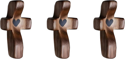 Cross My Heart/Encouragement Gift Wood Comfort Pocket Prayer Cross for Clutching, Clinging and Praying Christian Religious Gift