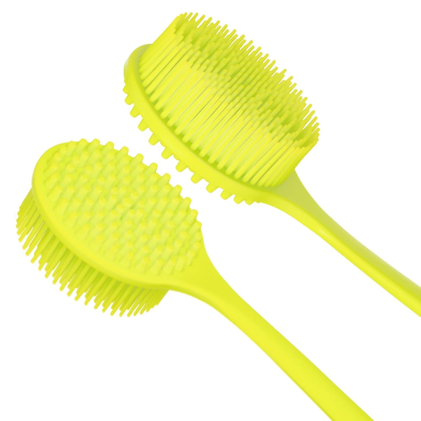 DNC Back Scrubber for Shower Soft Silicone Bath Body Brush with Long Handle (Black)
