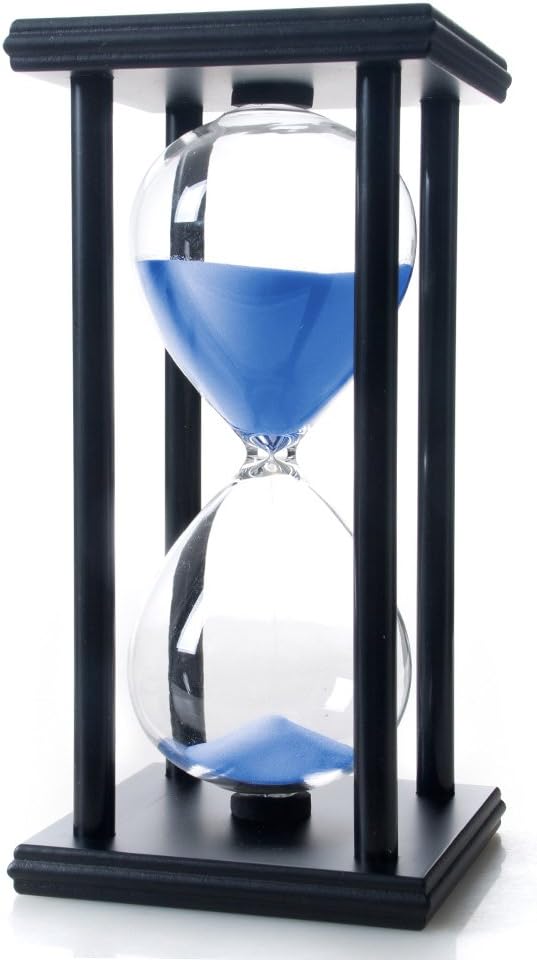 60 Minutes Hourglass, Wood Sand Timer, White | 4 x 4 x 8 inch Sand Clock