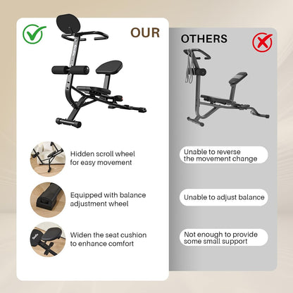Full Body Stretching Bench, Seated Posture Back Traction Device for Lower Back Pain Relief, Spinal Traction, Sitting Stretching Tool for Home Gym and Office