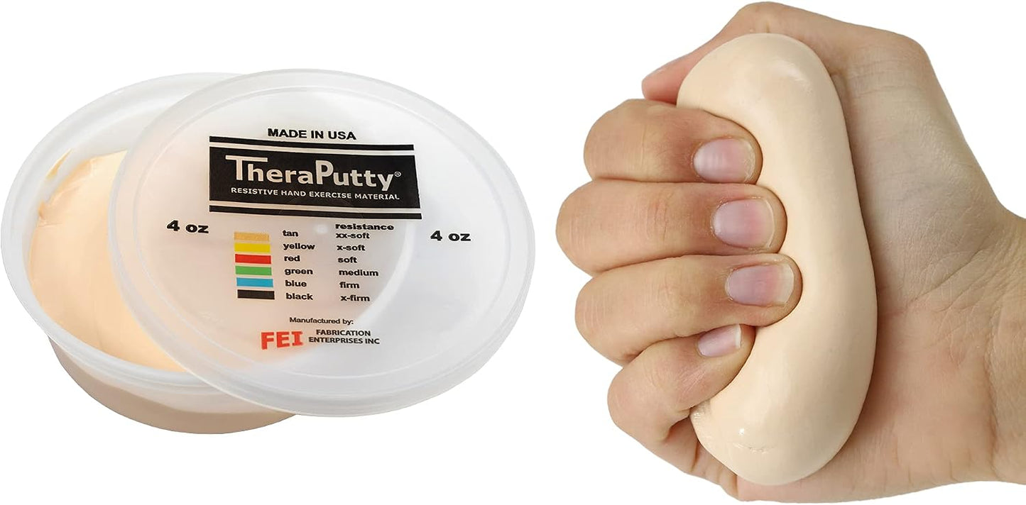 CanDo TheraPutty Standard Hand Exercise Putty For Rehabilitation, Exercises, Hand Therapy, and Occupational Therapy. Use To Strengthen Hand Muscles, Improve Fine Motor Skills, And Decrease Stress