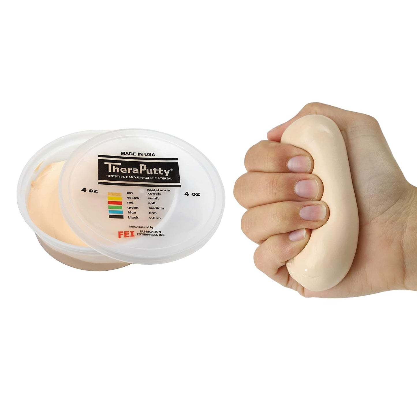 CanDo Theraputty Plus Hand Exercise Putty for Rehabilitation, Exercises, Hand Therapy, Hand Strengthening, Stress Relief - Yellow 4 oz X-Soft