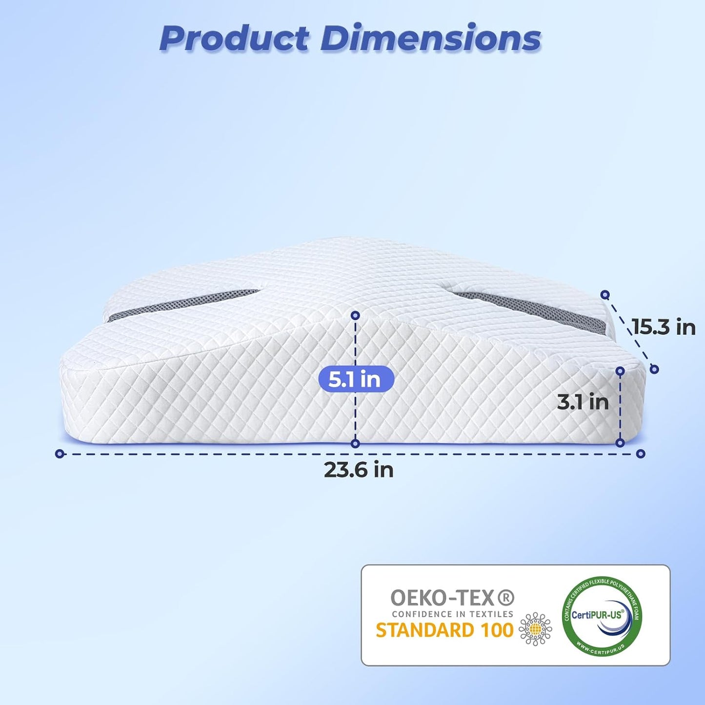 Anti-Snoring Pillow for Side Sleepers, Memory Foam Pillow for Snoring Relief, Multifunctional Ergonomic Design for Side Sleeper - White