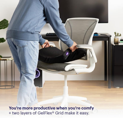 Purple Royal Seat Cushion, Portable 2 Inch Gel Seat Cushion, GelFlex Grid | Handles for Car, Office Chair, Stadium - Pressure-Reducing for Hard Seats, Temperature-Neutral, No-Slip - Made in USA